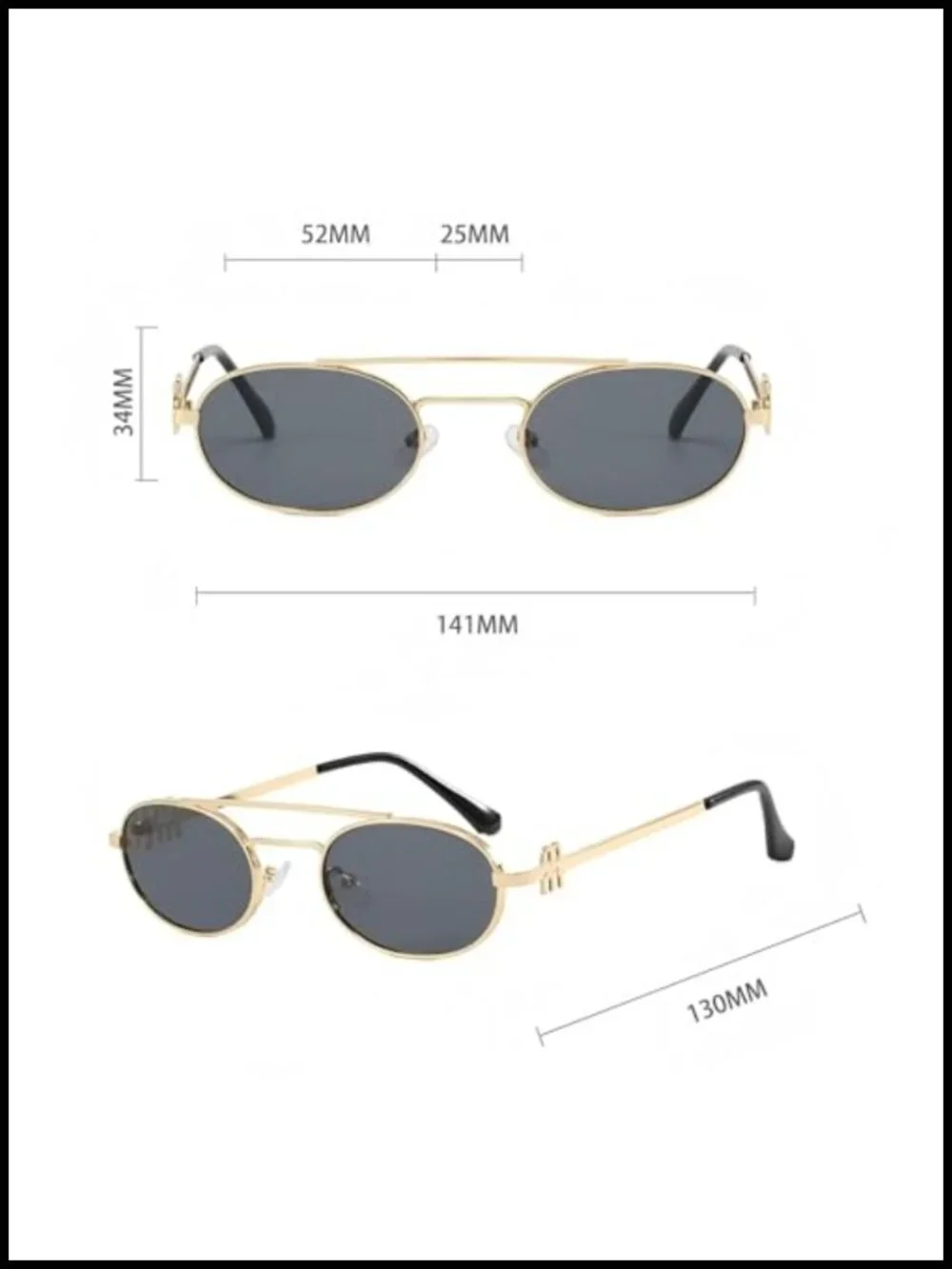 Retro Oval Sunglasses for Women Y2K Trendy UV400 Protection Metal Temples